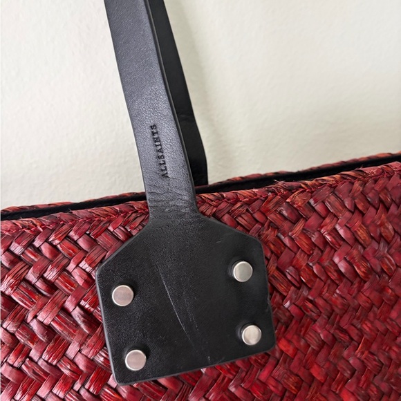 ALL SAINTS  Mosley Straw Leather Tote - Picture 9 of 10